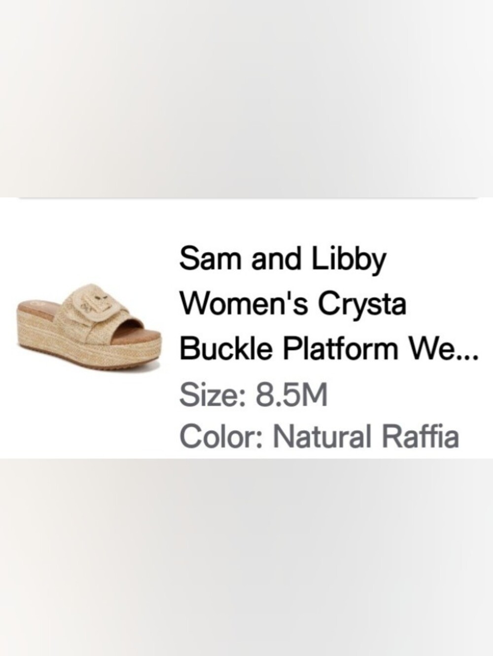 Natural Raffia Platform Slide with Buckle